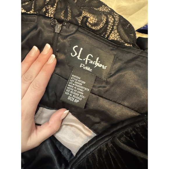 Y2K Velvet Black Sequin Sheer Lace Ruffle Babydoll Party Dress Whimsigoth Fairy - Picture 9 of 10